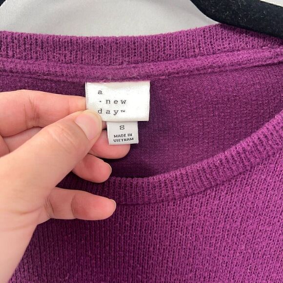 A New Day Cotton Blend Purple Knit Sweater Womens Small Feminine - Picture 8 of 8